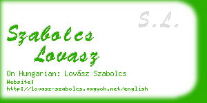szabolcs lovasz business card